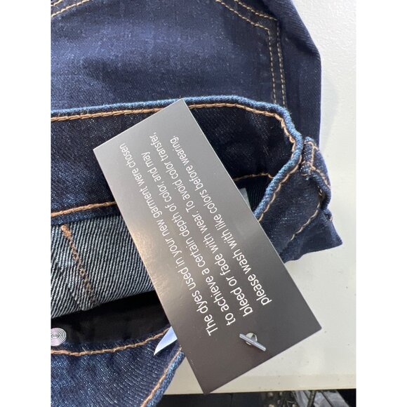 TWRHLL Christie Brinkley Wide Leg Cuffed Jean Size 12 Blue Denim Dark Wash NEW - Picture 6 of 7